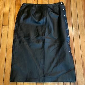 100% leather lined skirt with side metal button detail excellent condition NWOT